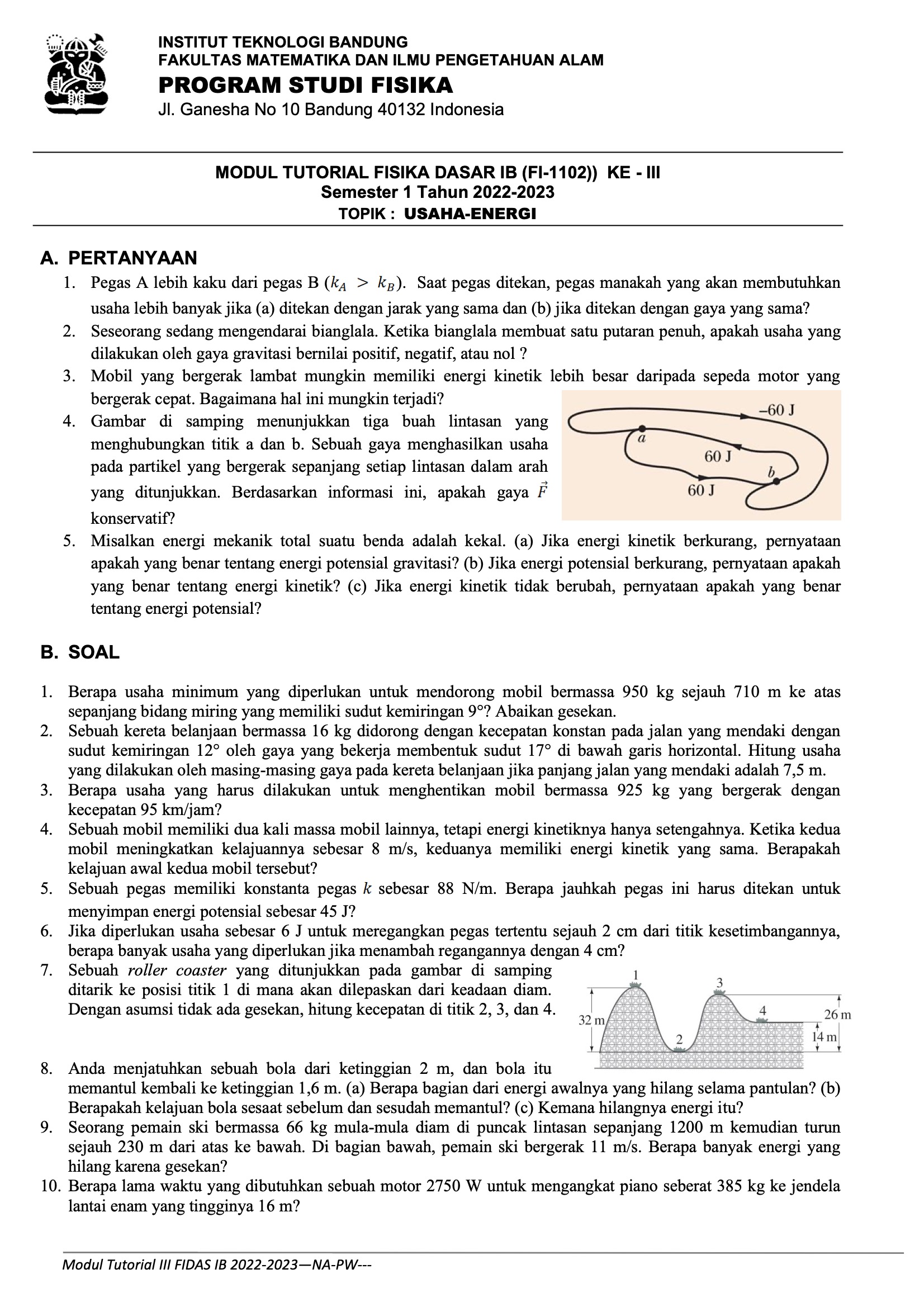 Tutorial Modul 3 Fisika 1B ITB Tahun 2022-2023 | MES Consulting